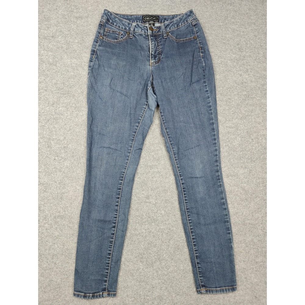 Cato Premium Classic Mid Rise Skinny Jeans Womens 6 Blue Med Wash Stretch Denim